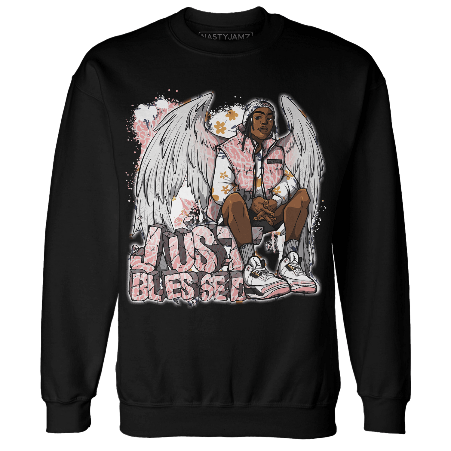 Red Stardust 3s Sweatshirt Match Just Blessed - NastyJamz