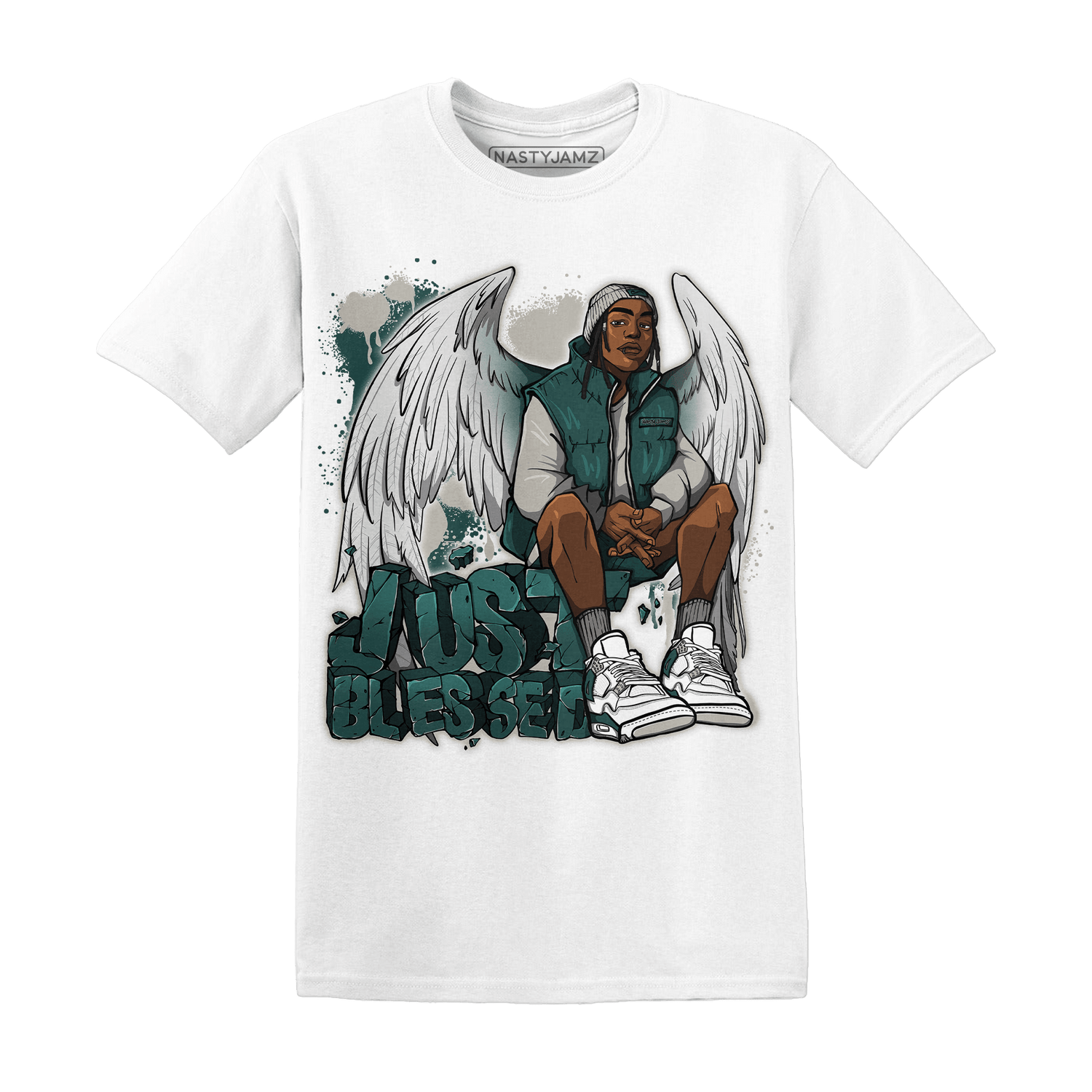 Oxidized Green 4s T Shirt Match Just Blessed - NastyJamz