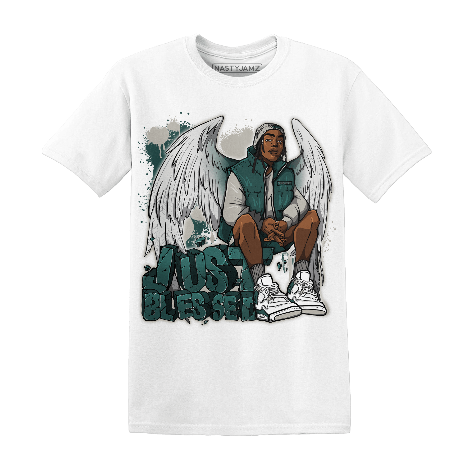 Oxidized Green 4s T Shirt Match Just Blessed - NastyJamz
