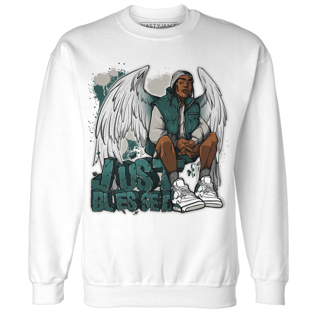 Oxidized Green 4s Sweatshirt Match Just Blessed - NastyJamz