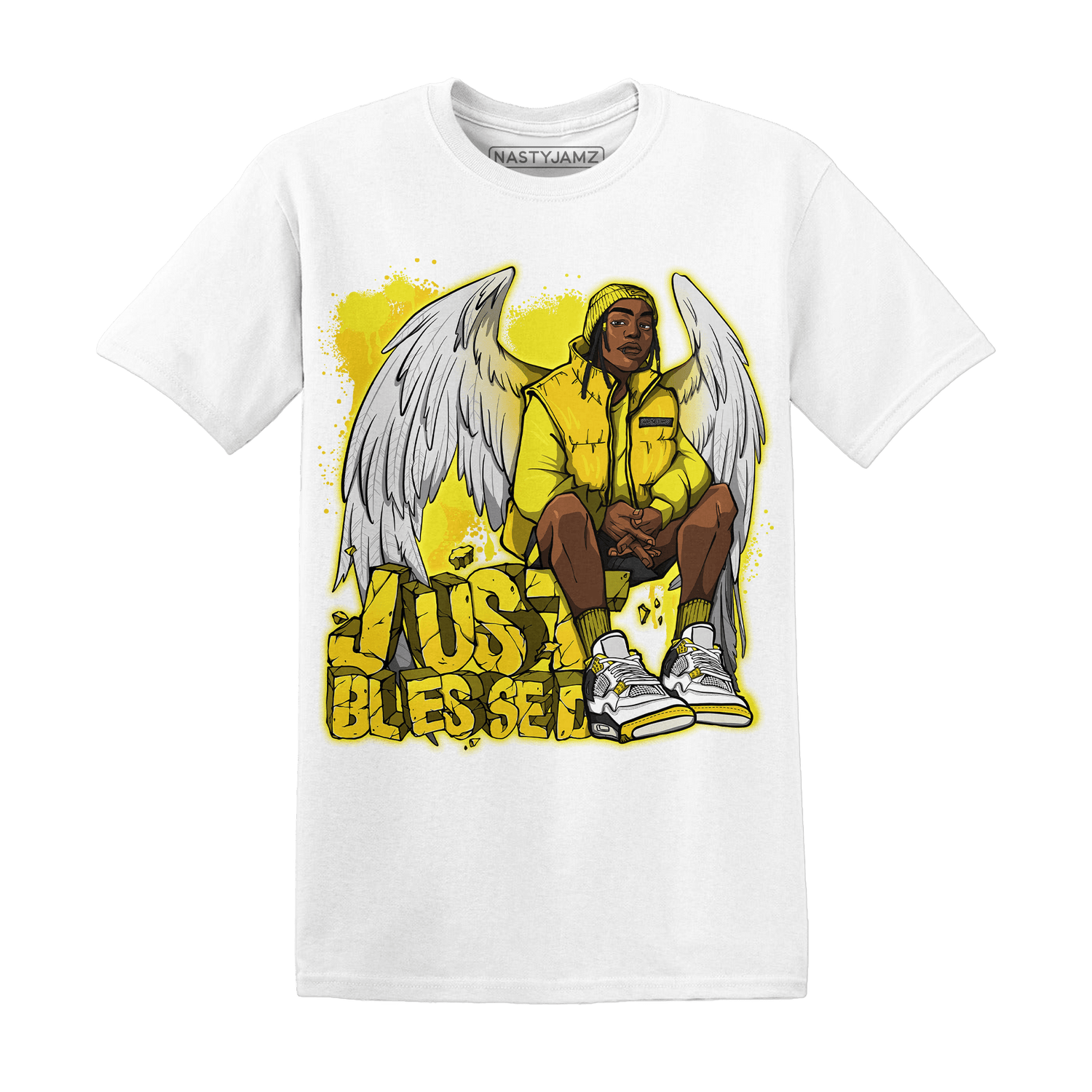 Vivid Sulfur 4s T Shirt Match Just Blessed - NastyJamz