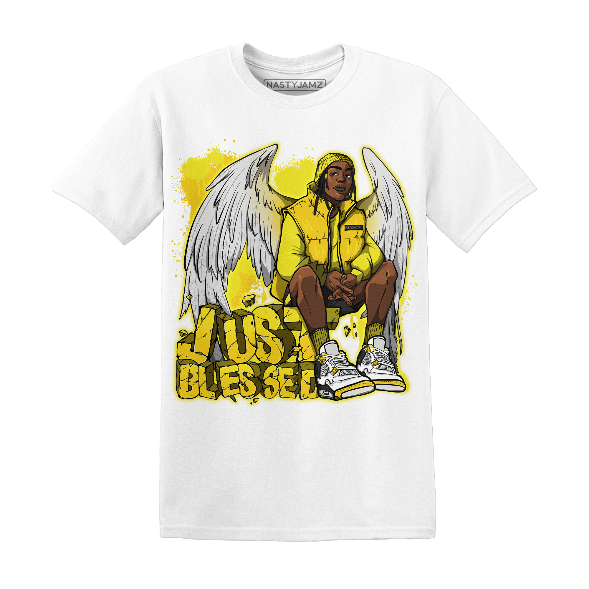 Vivid Sulfur 4s T Shirt Match Just Blessed - NastyJamz