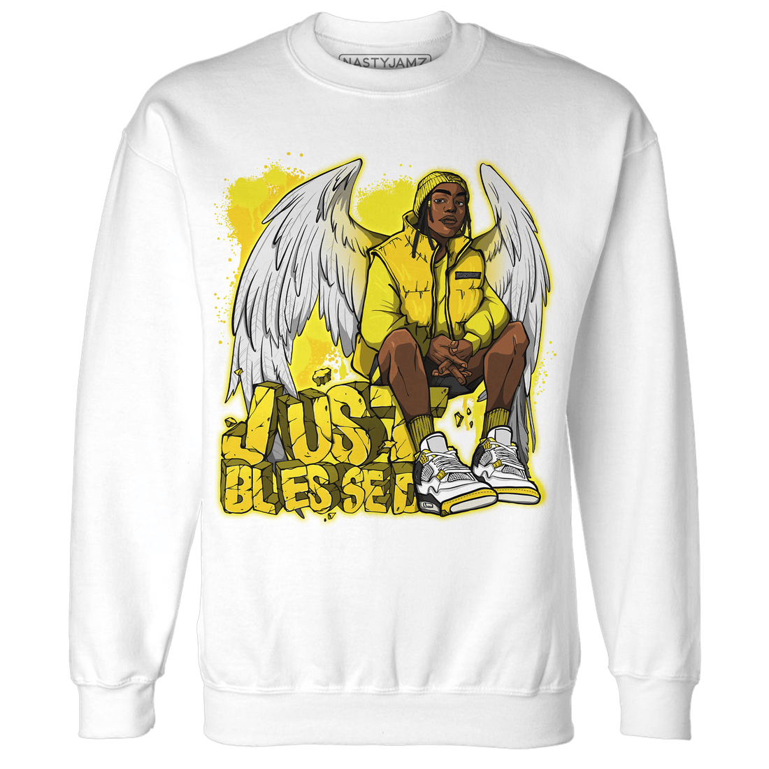 Vivid Sulfur 4s Sweatshirt Match Just Blessed - NastyJamz