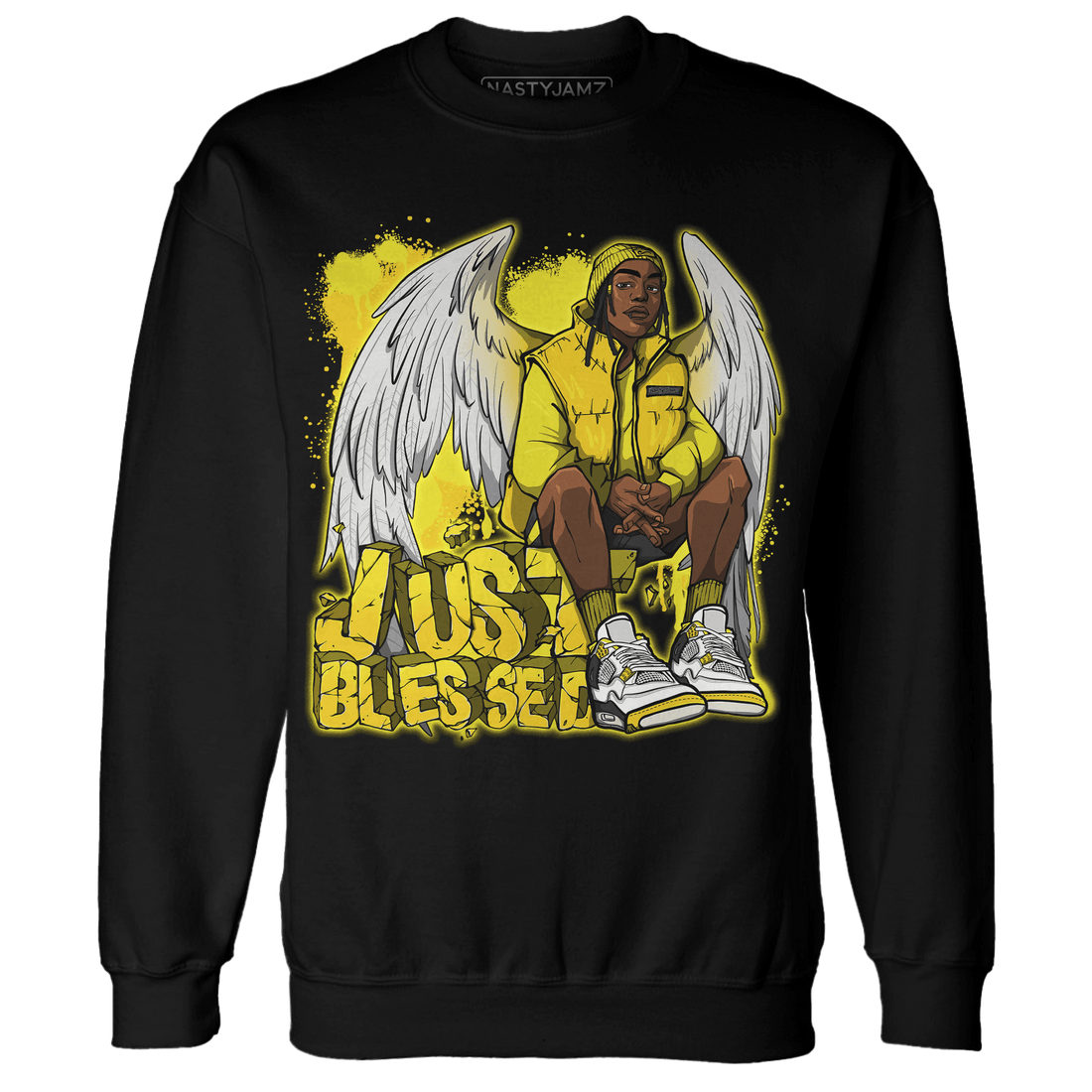 Vivid Sulfur 4s Sweatshirt Match Just Blessed - NastyJamz