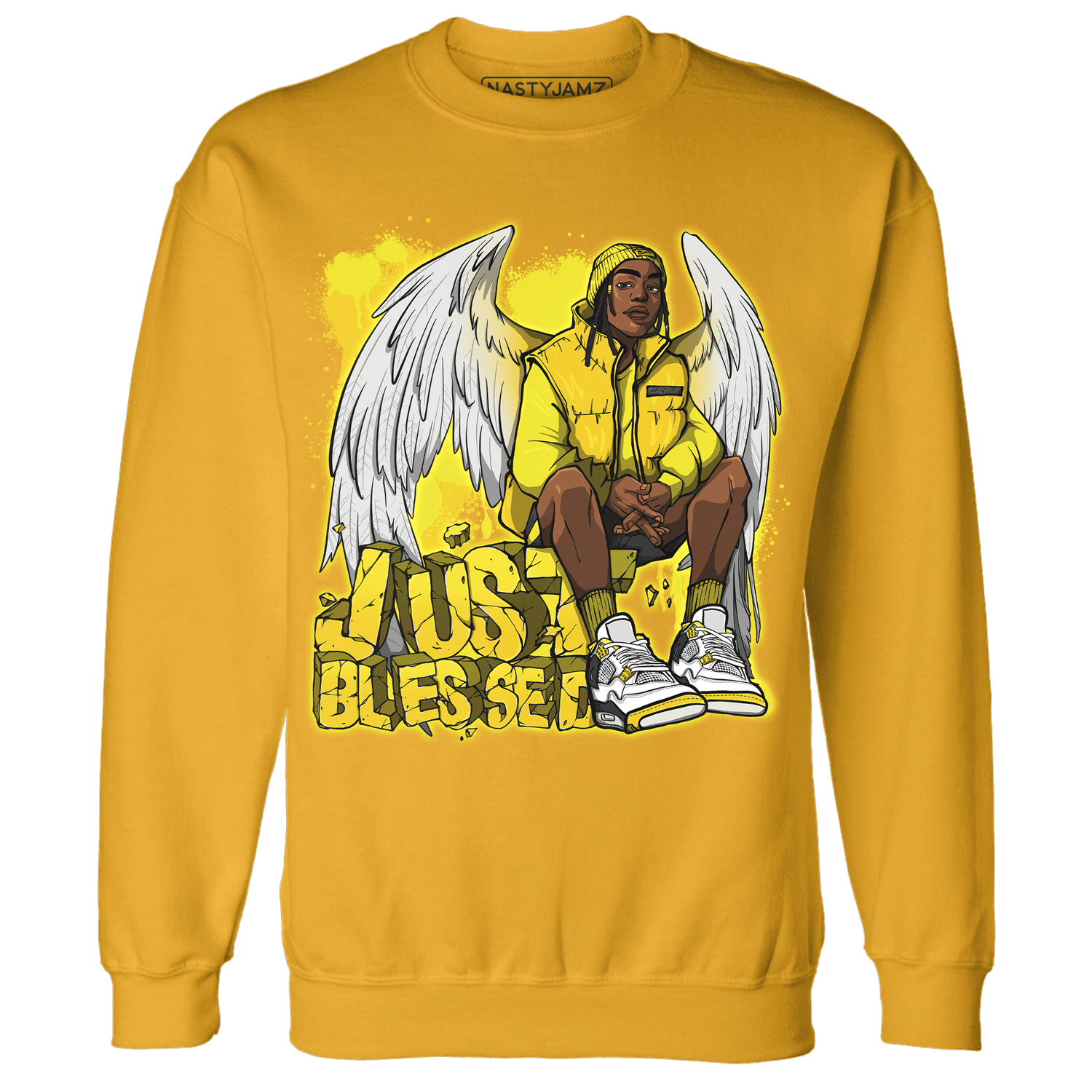 Vivid Sulfur 4s Sweatshirt Match Just Blessed - NastyJamz