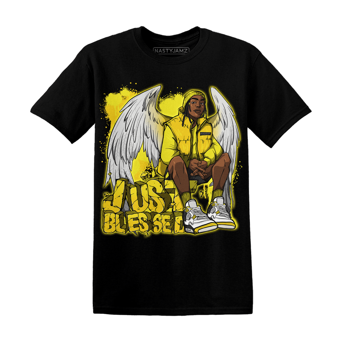 Vivid Sulfur 4s T Shirt Match Just Blessed - NastyJamz
