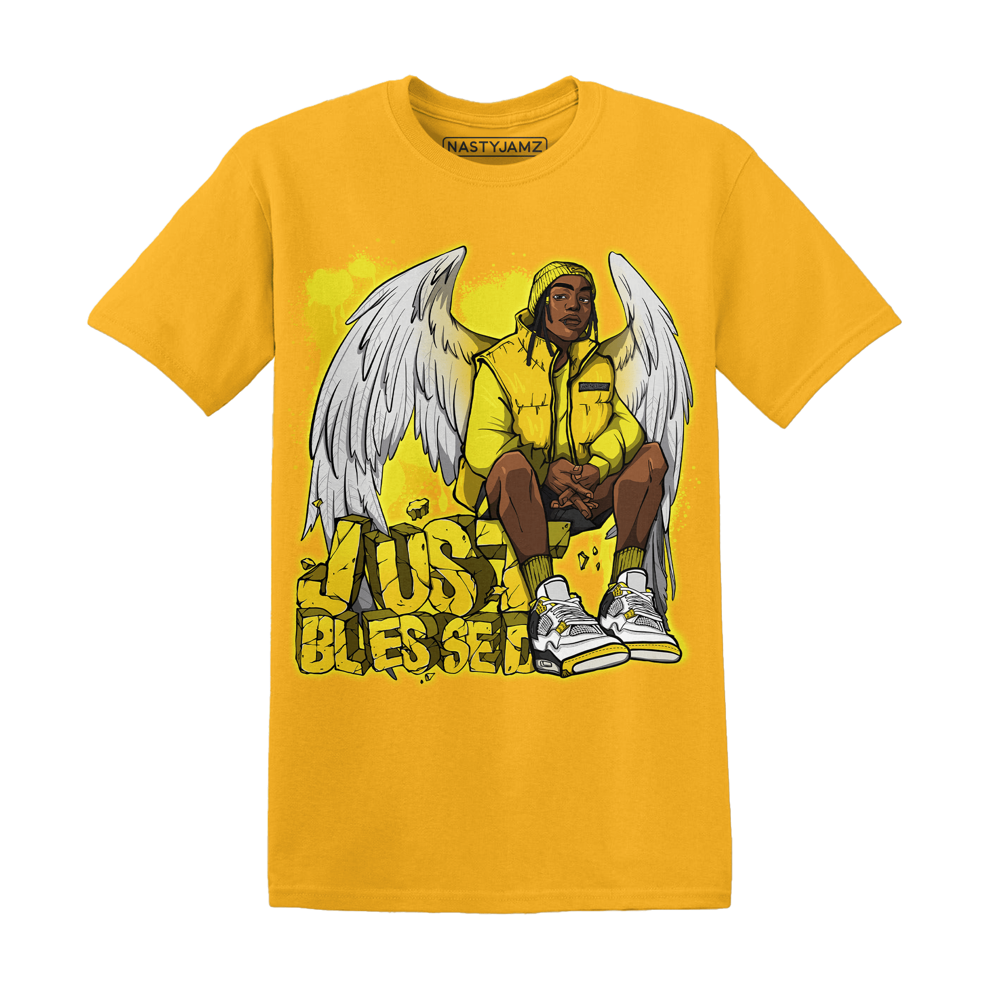 Vivid Sulfur 4s T Shirt Match Just Blessed - NastyJamz