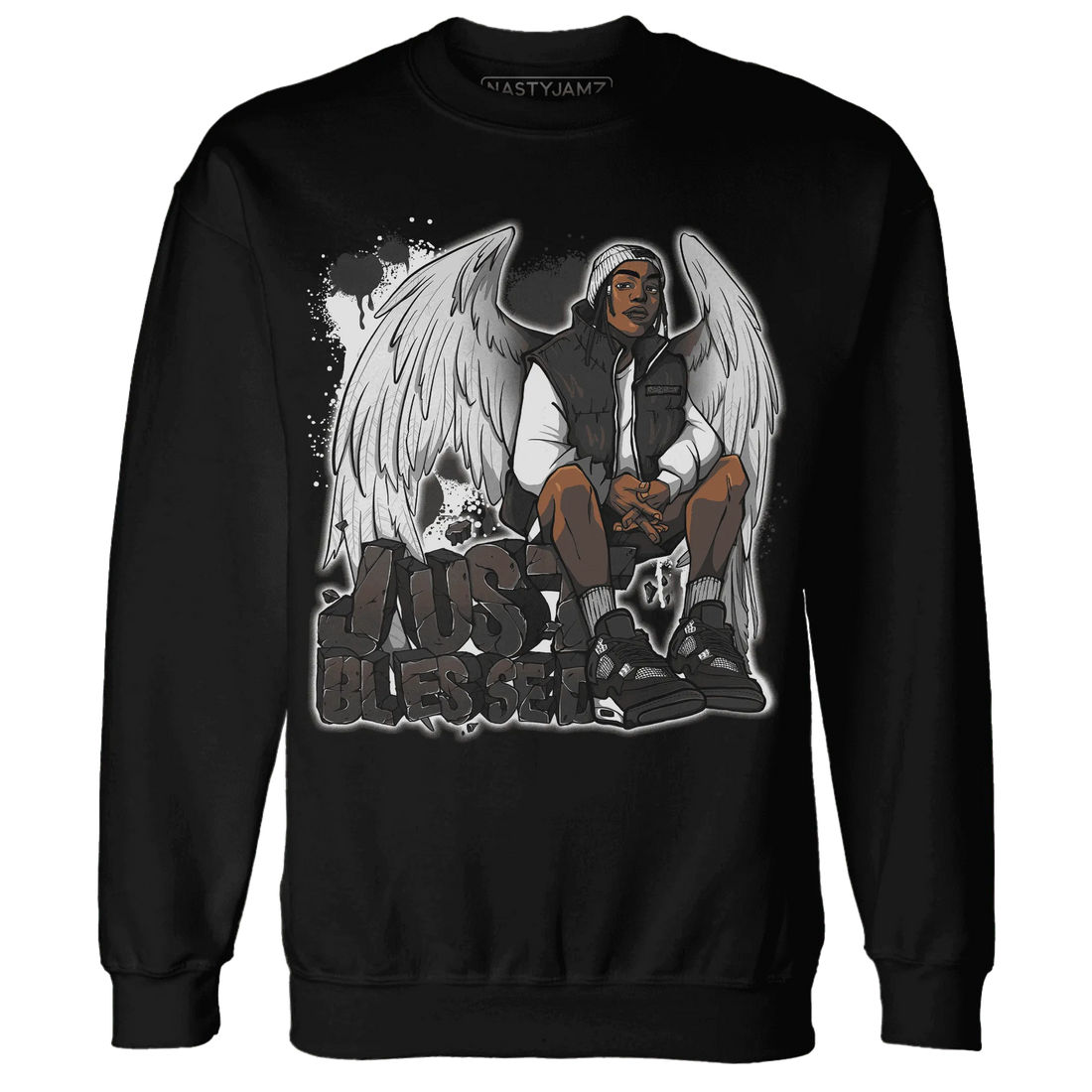 White-Thunder-4s-Sweatshirt-Match-Just-Blessed