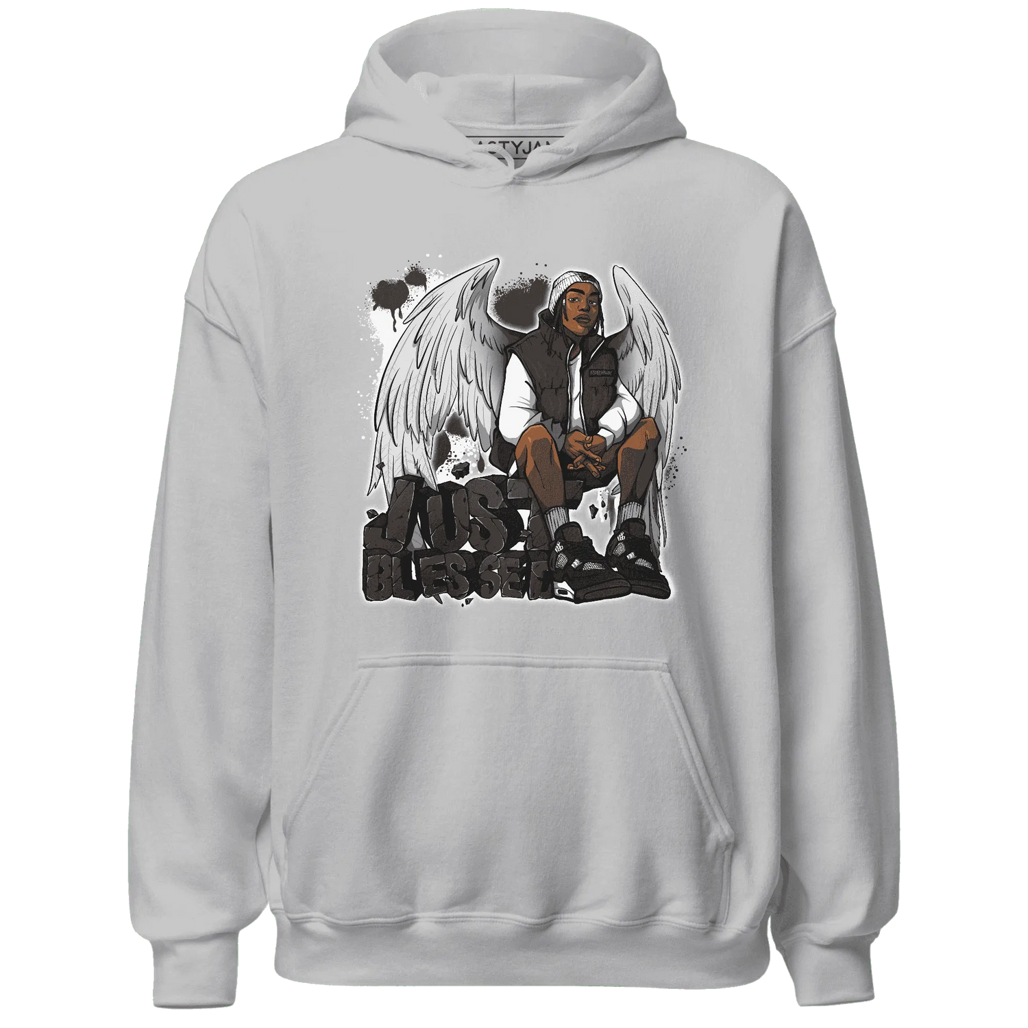 White-Thunder-4s-Hoodie-Match-Just-Blessed