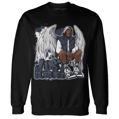 White-Navy-6s-Sweatshirt-Match-Just-Blessed