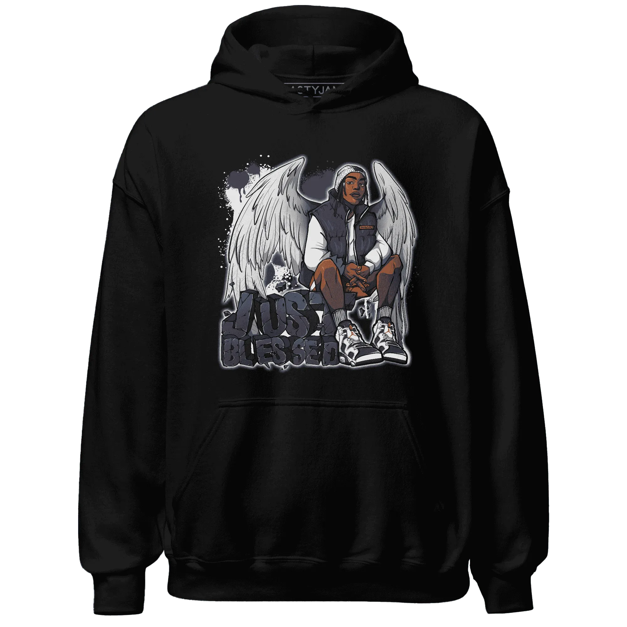 White-Navy-6s-Hoodie-Match-Just-Blessed
