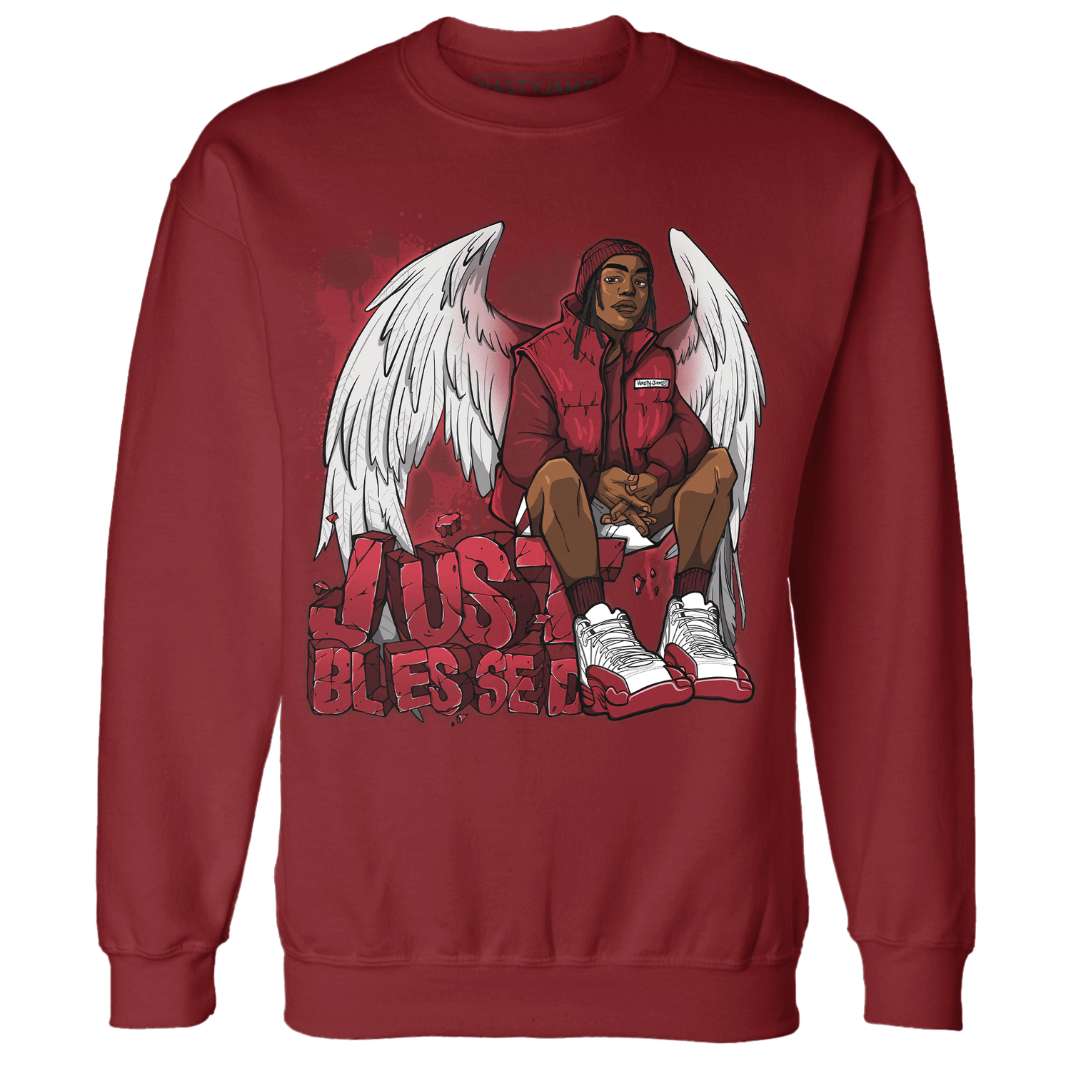 Cherry 12s Sweatshirt Match Just Blessed - NastyJamz