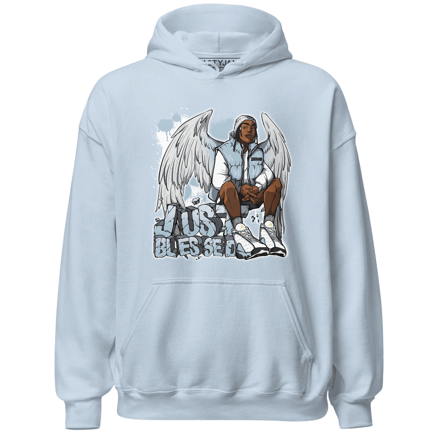 Blue Grey 13s Hoodie Match Just Blessed - NastyJamz