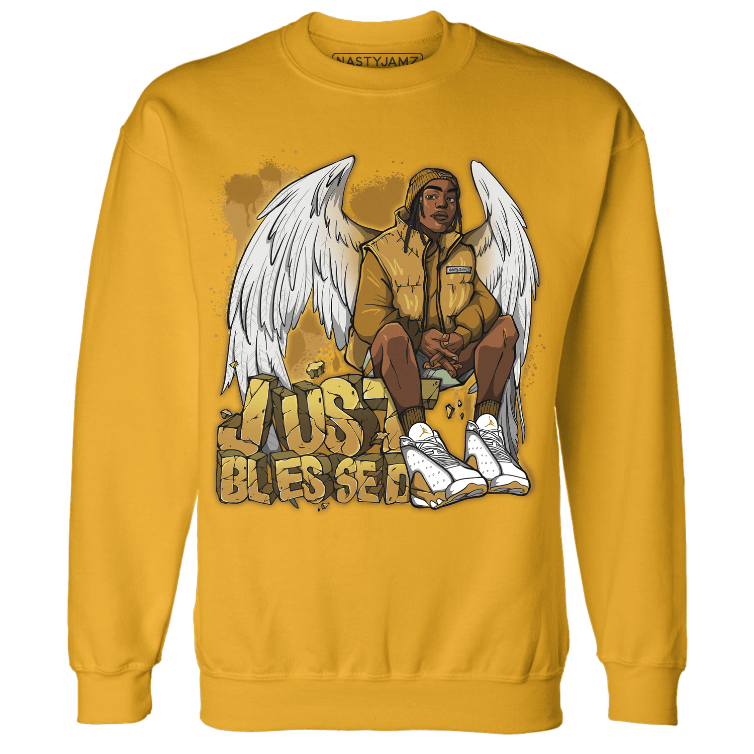 Wheat 13s Sweatshirt Match Just Blessed - NastyJamz