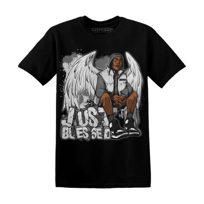 Retro High OG Black White 1s T Shirt Match Just Blessed - NastyJamz