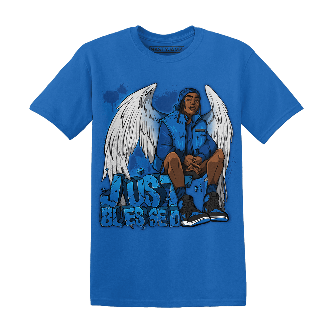 Royal Reimagined 1s T Shirt Match Just Blessed - NastyJamz