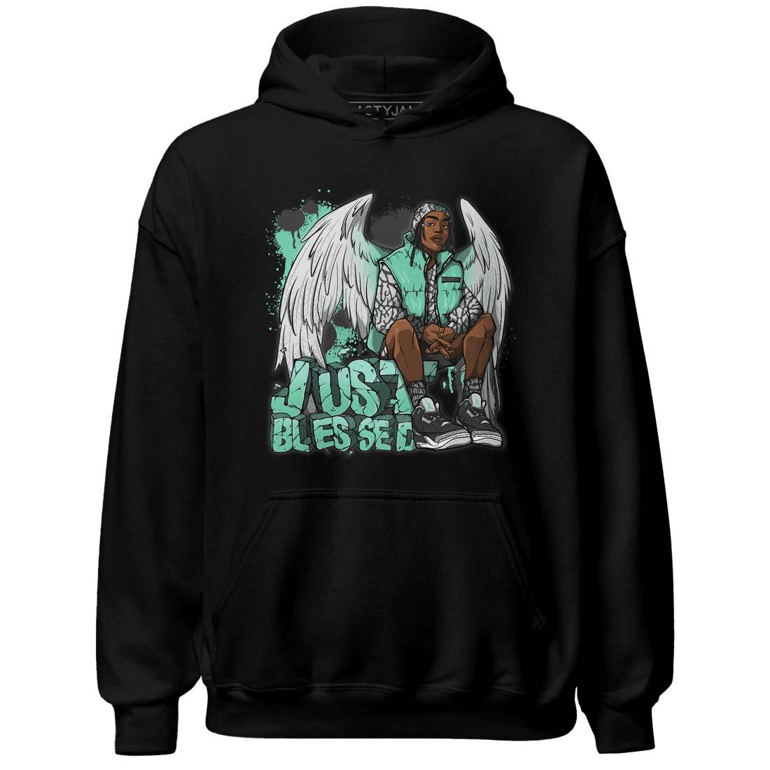 Green Glow 3s Hoodie Match Just Blessed - NastyJamz