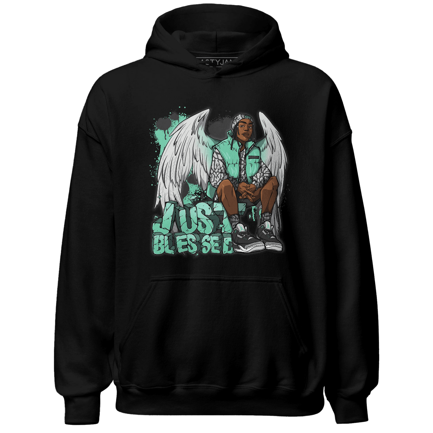 Green Glow 3s Hoodie Match Just Blessed - NastyJamz