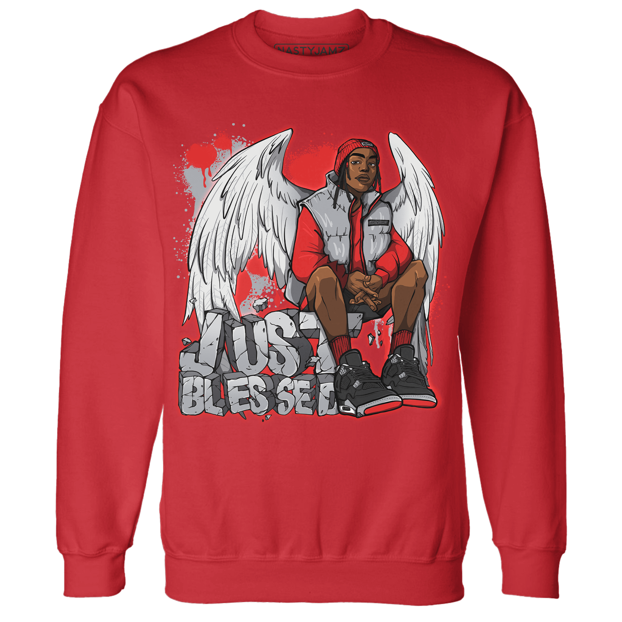 Bred Reimagined 4s Sweatshirt Match Just Blessed - NastyJamz