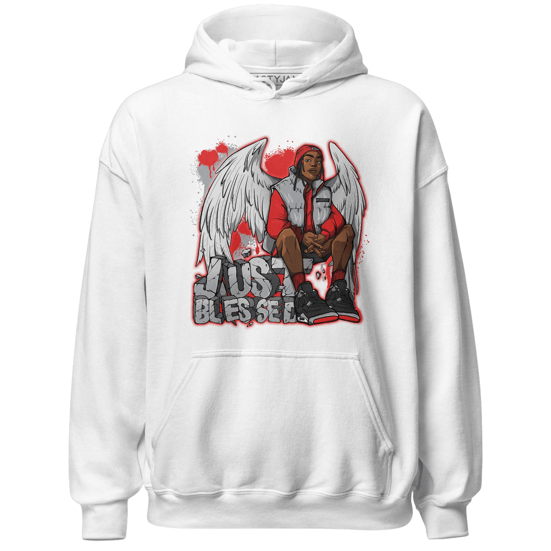 Bred Reimagined 4s Hoodie Match Just Blessed - NastyJamz