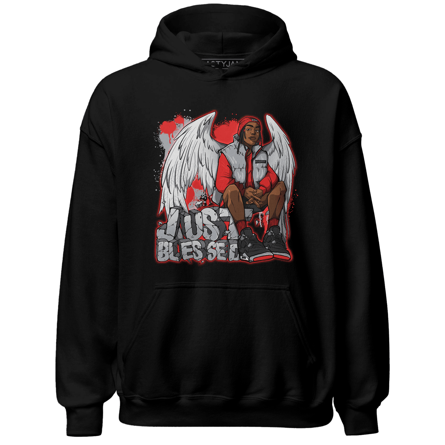 Bred Reimagined 4s Hoodie Match Just Blessed - NastyJamz