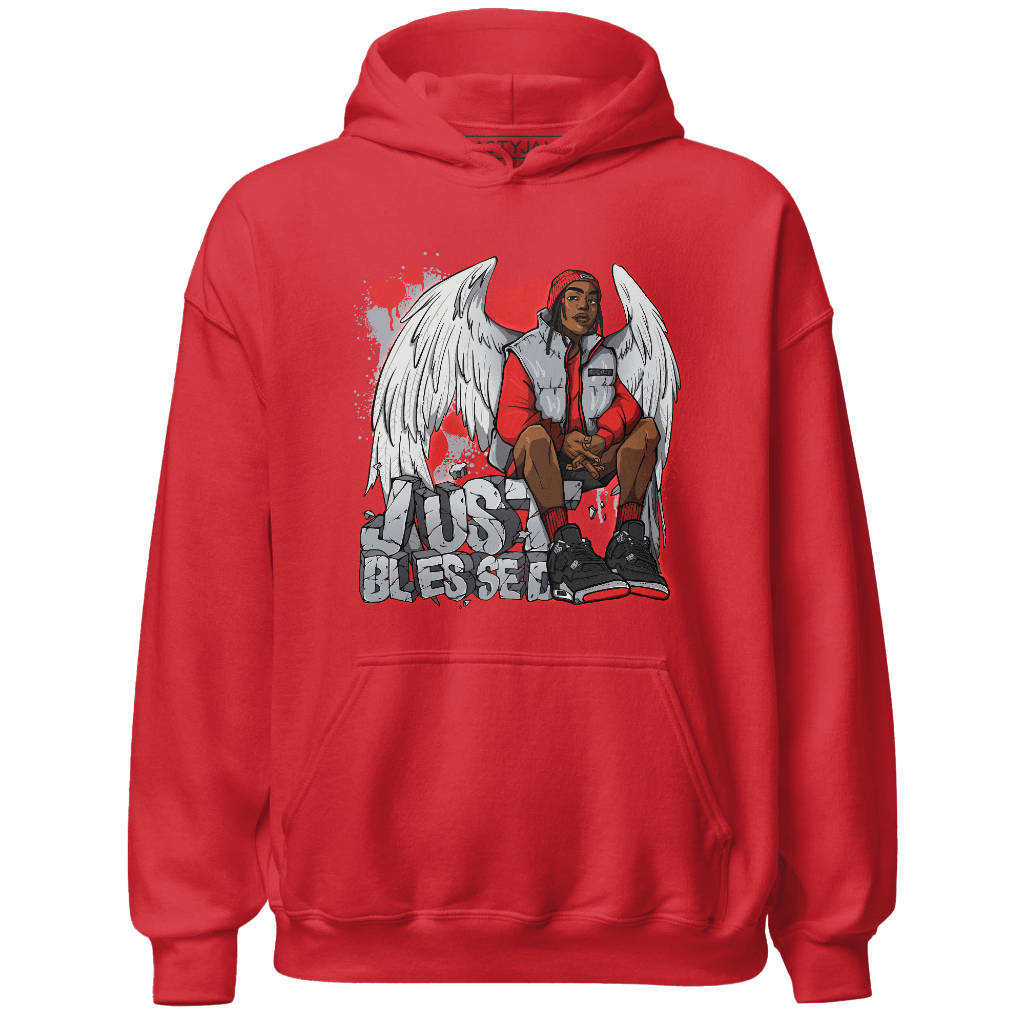 Bred Reimagined 4s Hoodie Match Just Blessed - NastyJamz