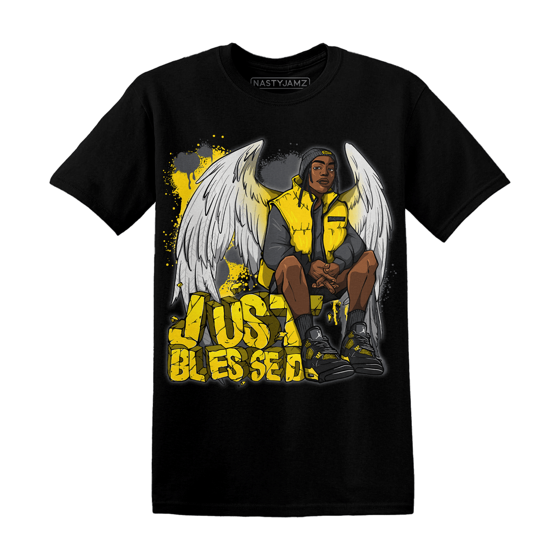 Thunder 4s T Shirt Match Just Blessed - NastyJamz
