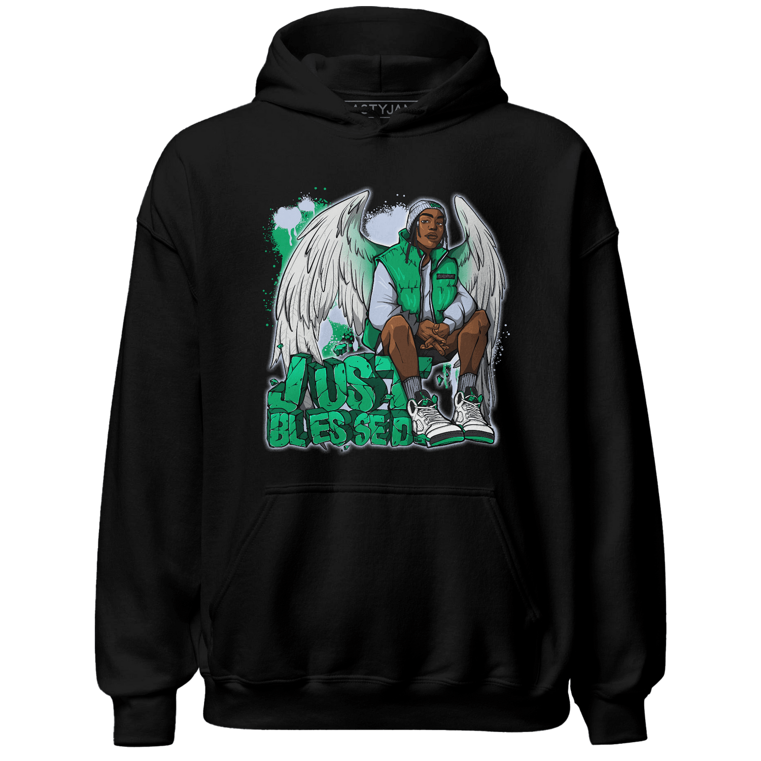 Lucky Green 5s Hoodie Match Just Blessed - NastyJamz