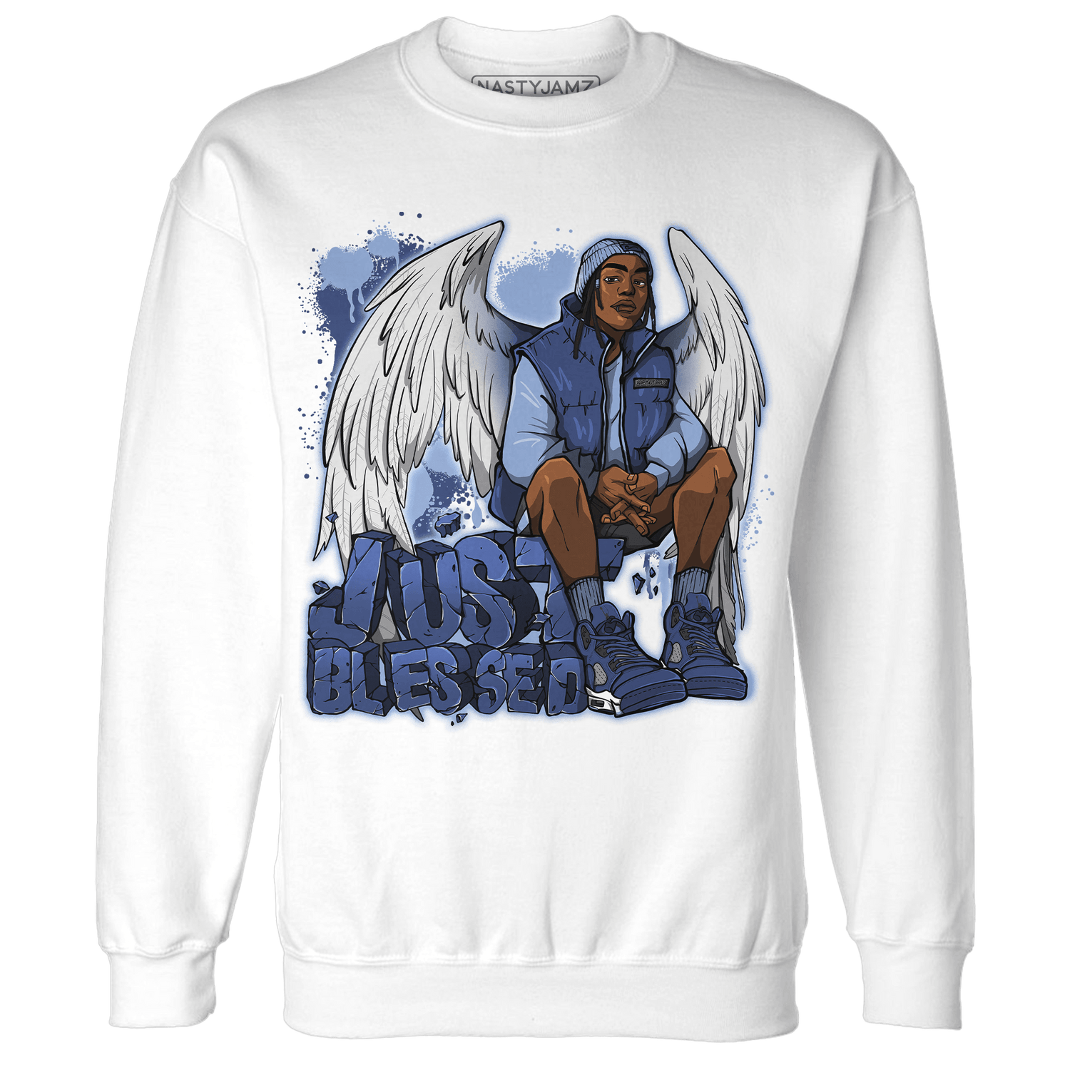 Midnight Navy 5s Sweatshirt Match Just Blessed - NastyJamz