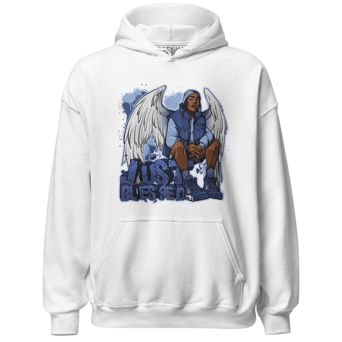 Midnight Navy 5s Hoodie Match Just Blessed - NastyJamz