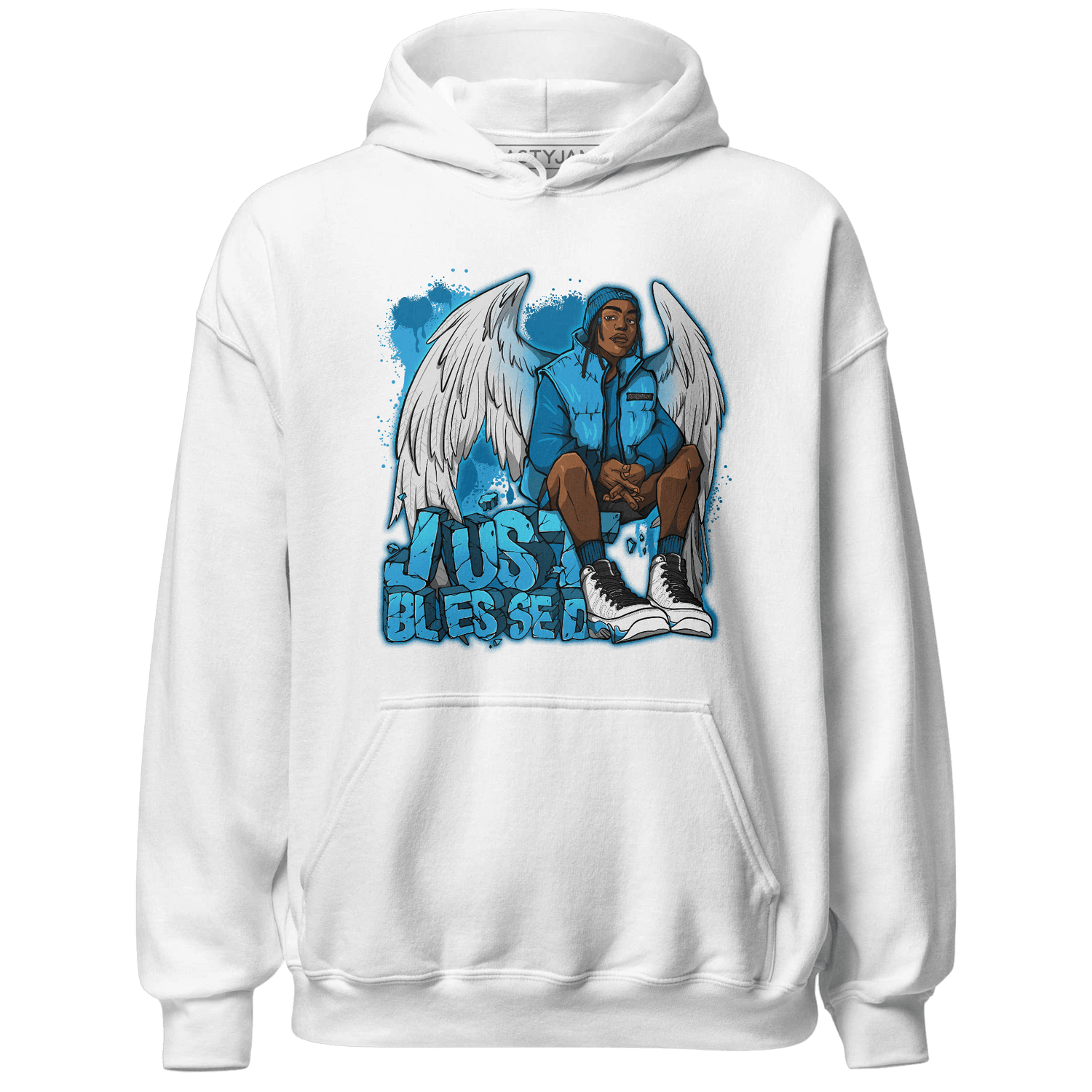 Powder Blue 9s Hoodie Match Just Blessed - NastyJamz