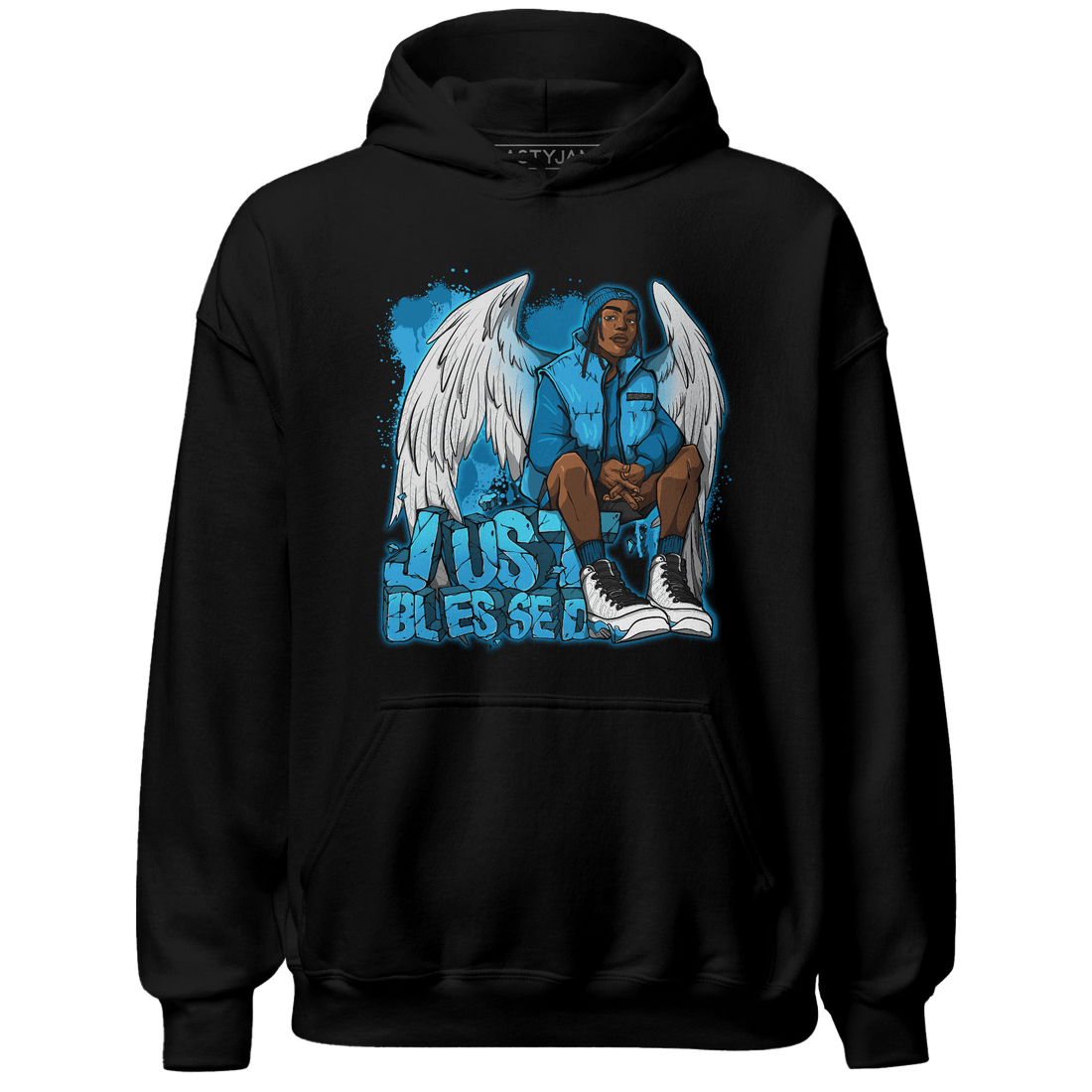Powder Blue 9s Hoodie Match Just Blessed - NastyJamz
