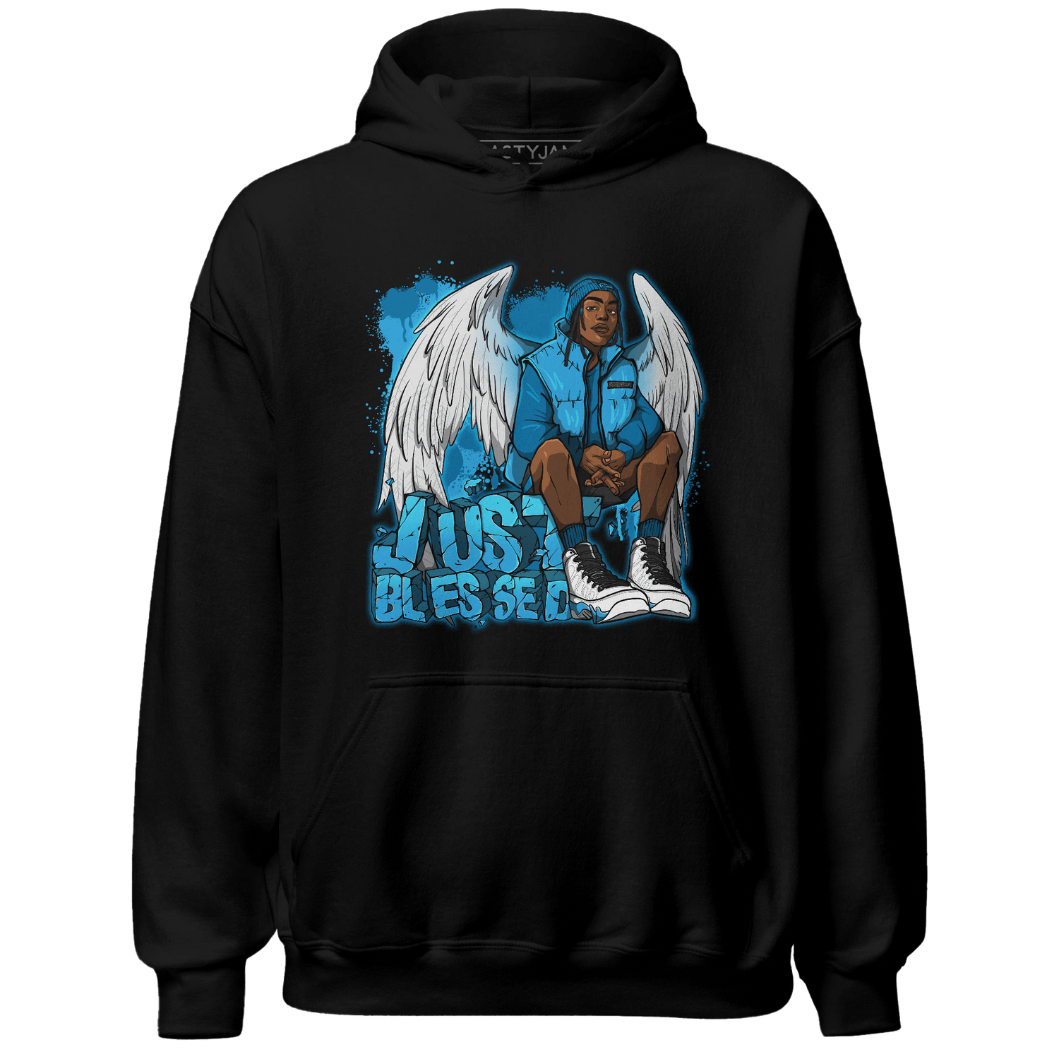 Powder Blue 9s Hoodie Match Just Blessed - NastyJamz