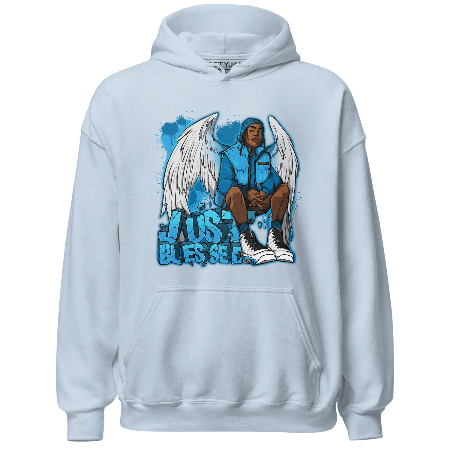 Powder Blue 9s Hoodie Match Just Blessed - NastyJamz