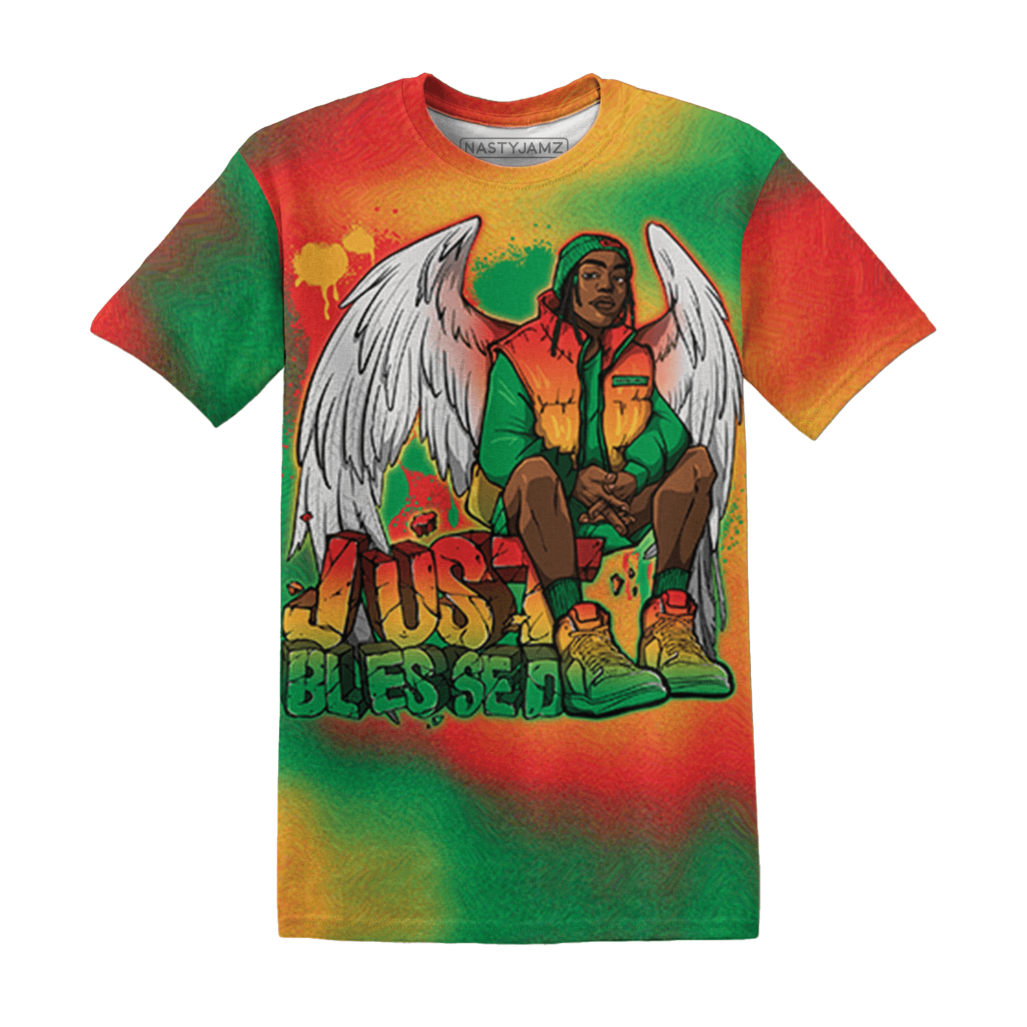 Just Blessed 3D All-Over Print Juneteenth T Shirt - NastyJamz