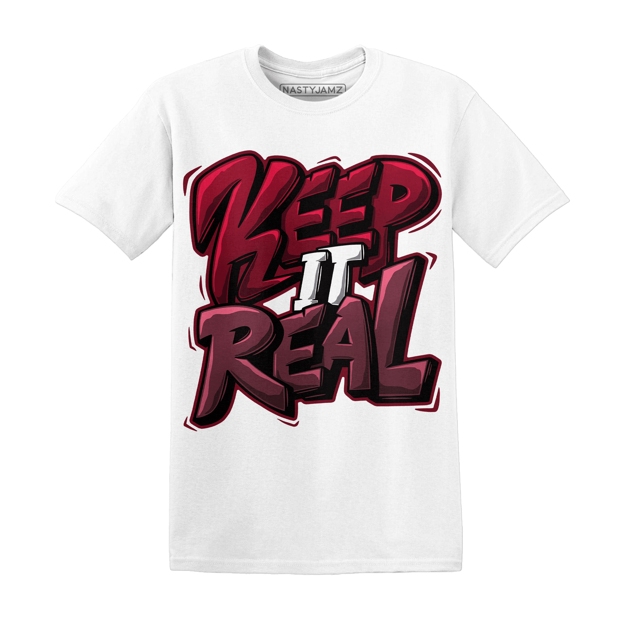 High White Team Red 1s T Shirt Keep Real - NastyJamz