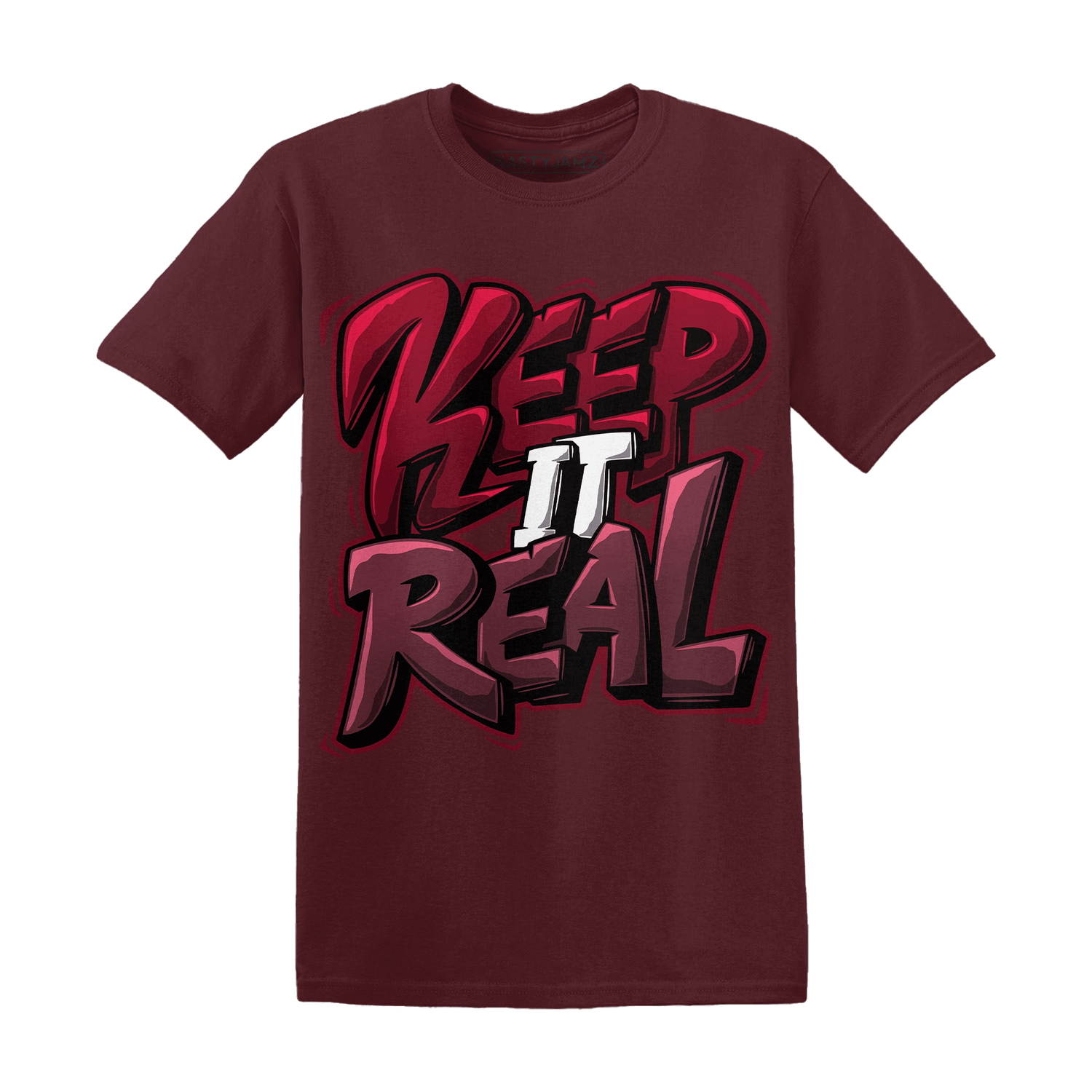 High White Team Red 1s T Shirt Keep Real - NastyJamz