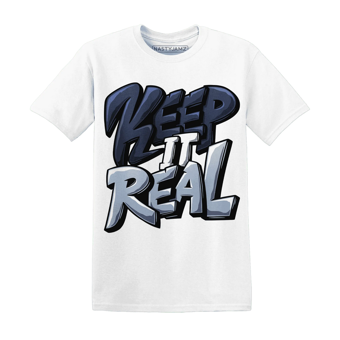 White-Navy-6s-T-Shirt-Match-Keep-Real