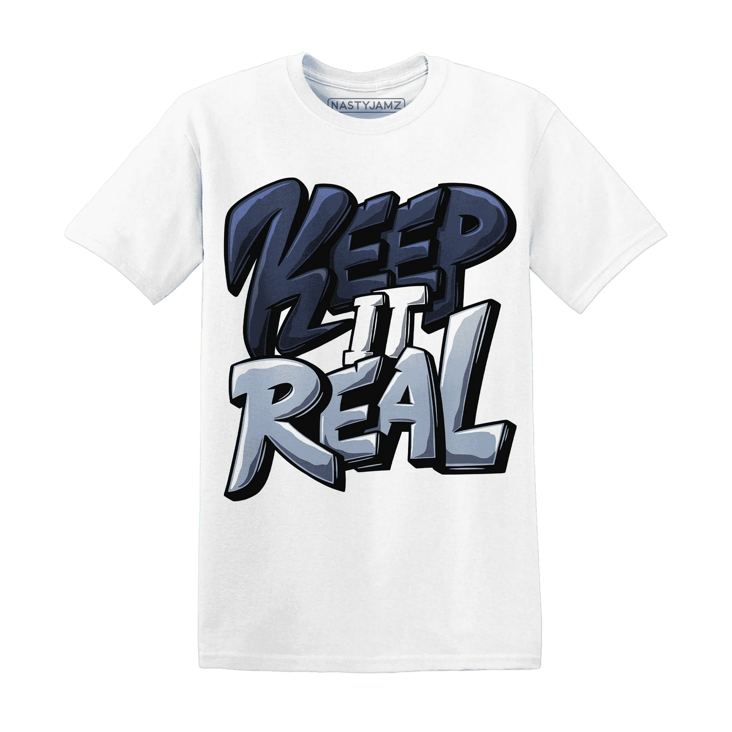 White-Navy-6s-T-Shirt-Match-Keep-Real