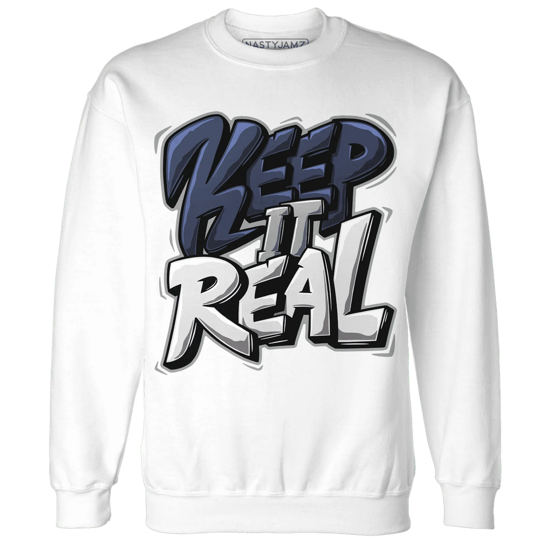 VaporMax-Plus-Midnight-Navy-White-Metallic-Silver-Sweatshirt-Match-Keep-Real