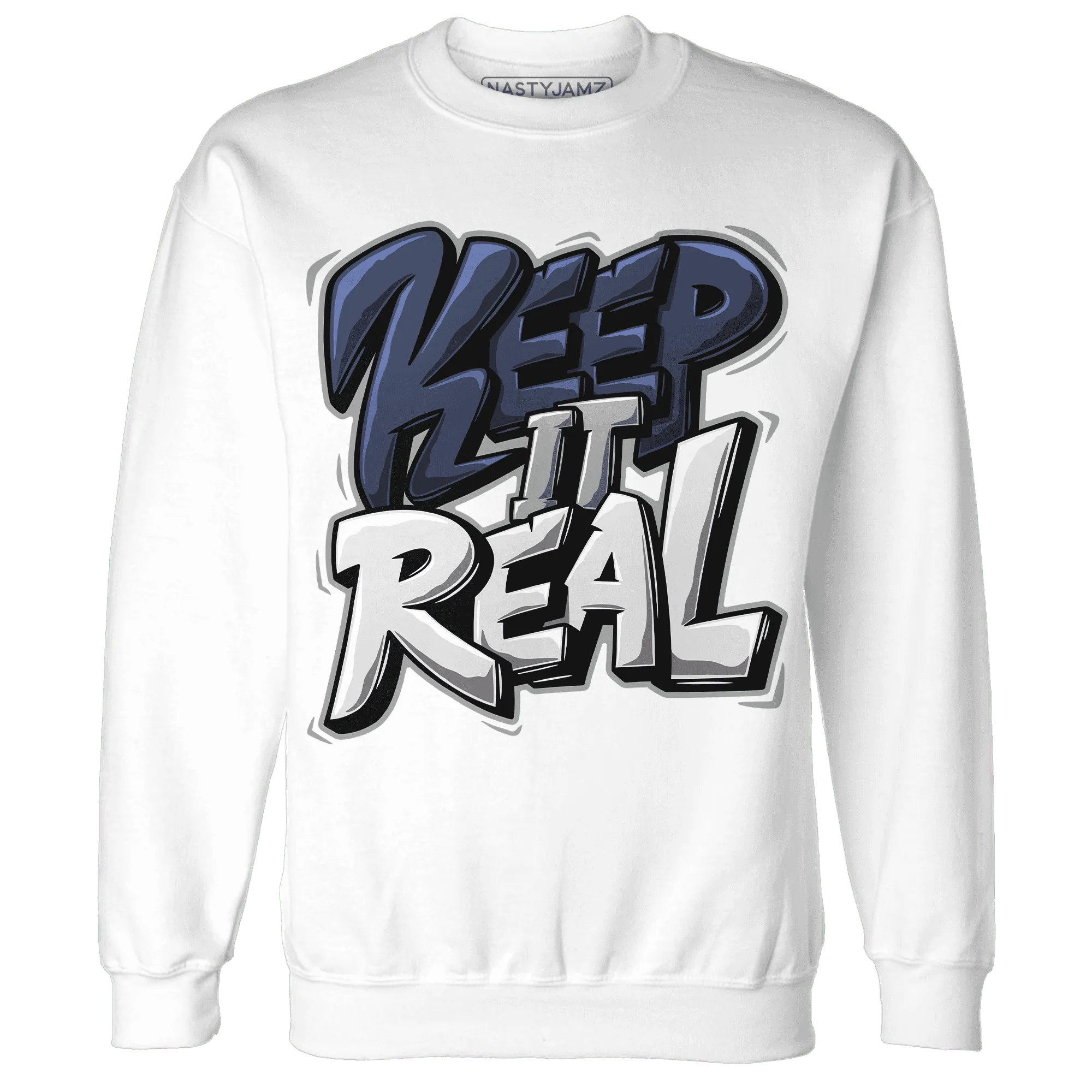 VaporMax-Plus-Midnight-Navy-White-Metallic-Silver-Sweatshirt-Match-Keep-Real