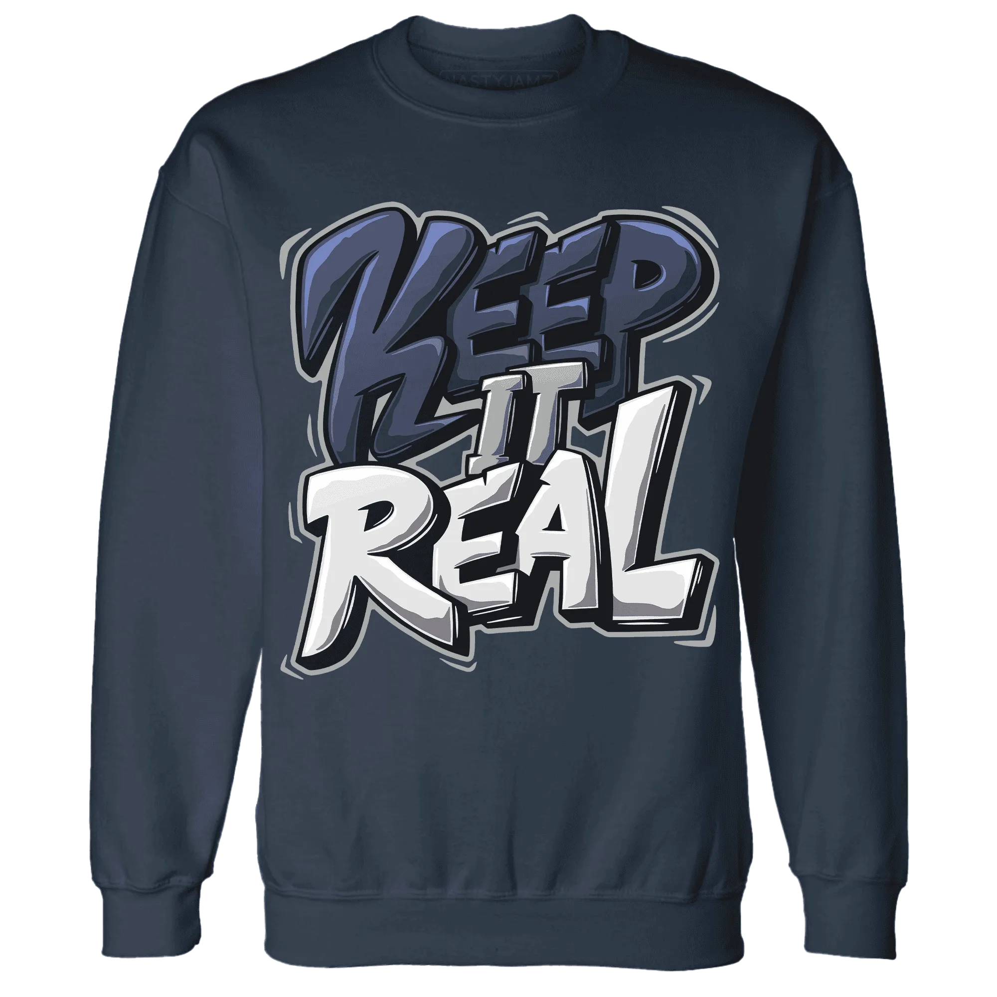 VaporMax-Plus-Midnight-Navy-White-Metallic-Silver-Sweatshirt-Match-Keep-Real