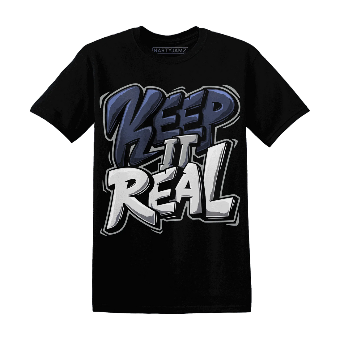 VaporMax-Plus-Midnight-Navy-White-Metallic-Silver-T-Shirt-Match-Keep-Real