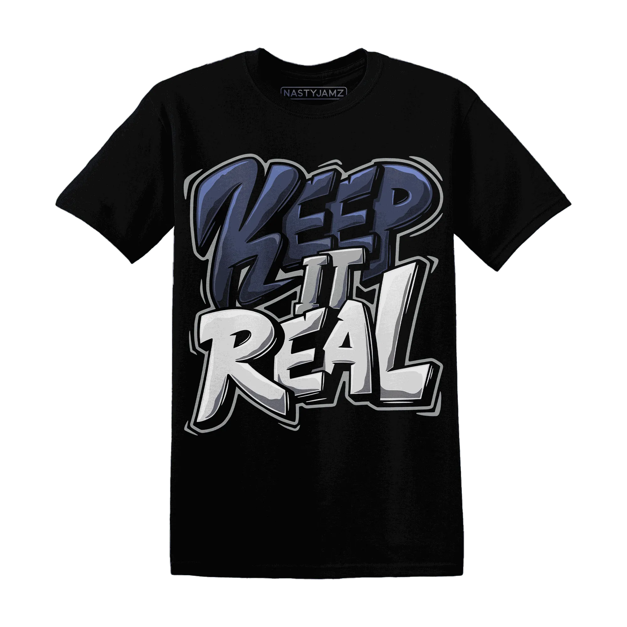 VaporMax-Plus-Midnight-Navy-White-Metallic-Silver-T-Shirt-Match-Keep-Real