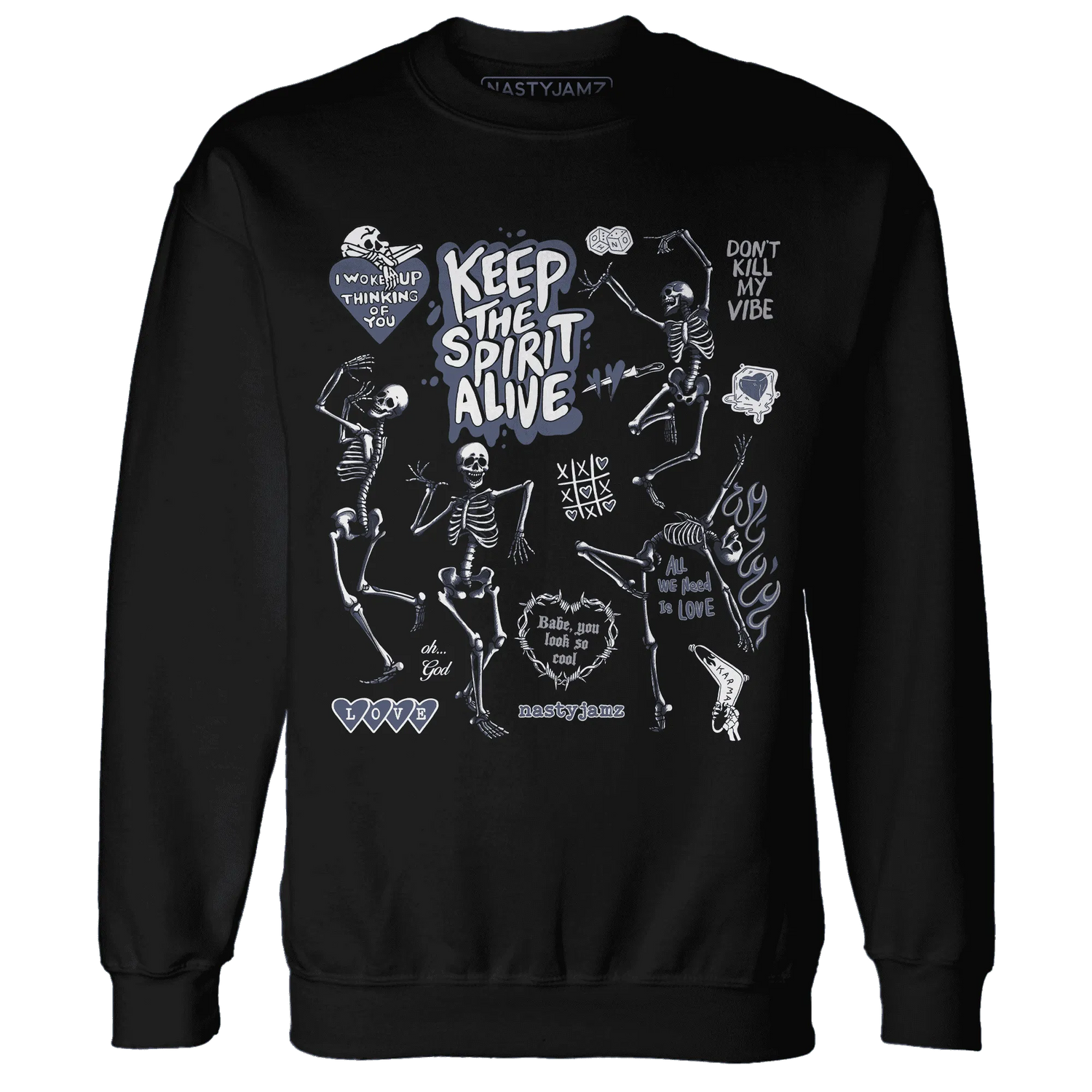 Low-Diffused-Blue-11s-NastyJamz-Sweatshirt-Match-Keep-The-Spirit-Alive