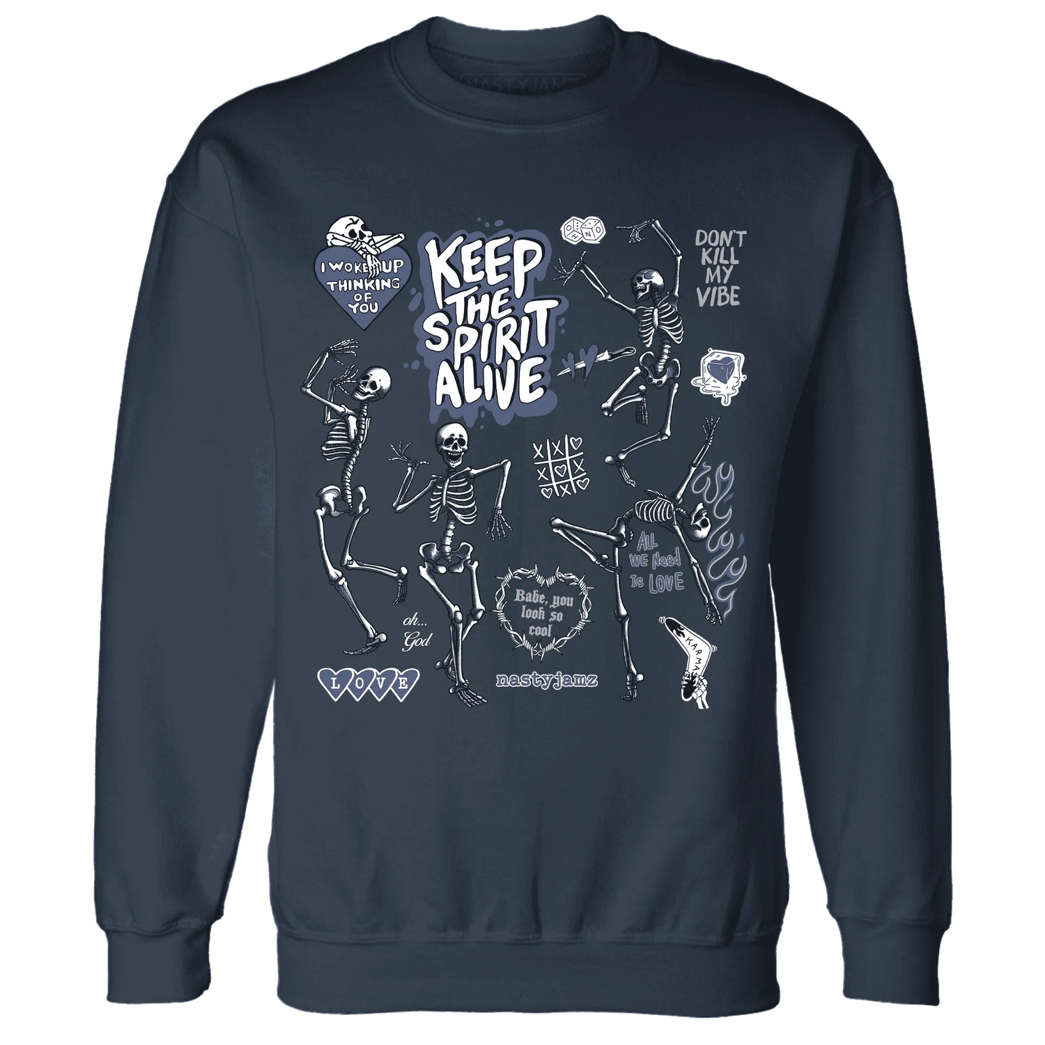 Low-Diffused-Blue-11s-NastyJamz-Sweatshirt-Match-Keep-The-Spirit-Alive