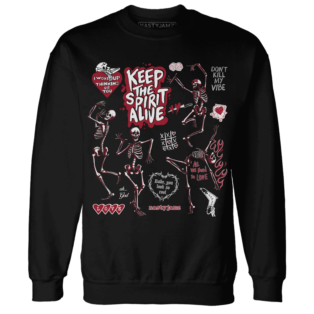 Retro-Red-Taxi-12s-NastyJamz-Sweatshirt-Match-Keep-The-Spirit-Alive