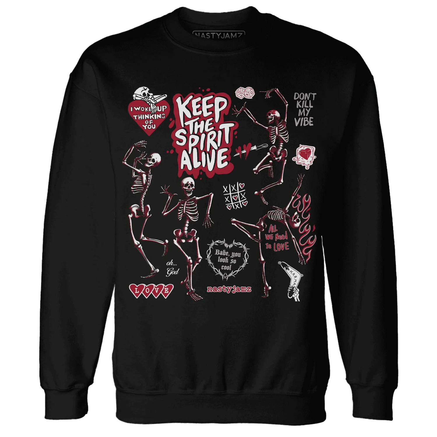 Retro-Red-Taxi-12s-NastyJamz-Sweatshirt-Match-Keep-The-Spirit-Alive