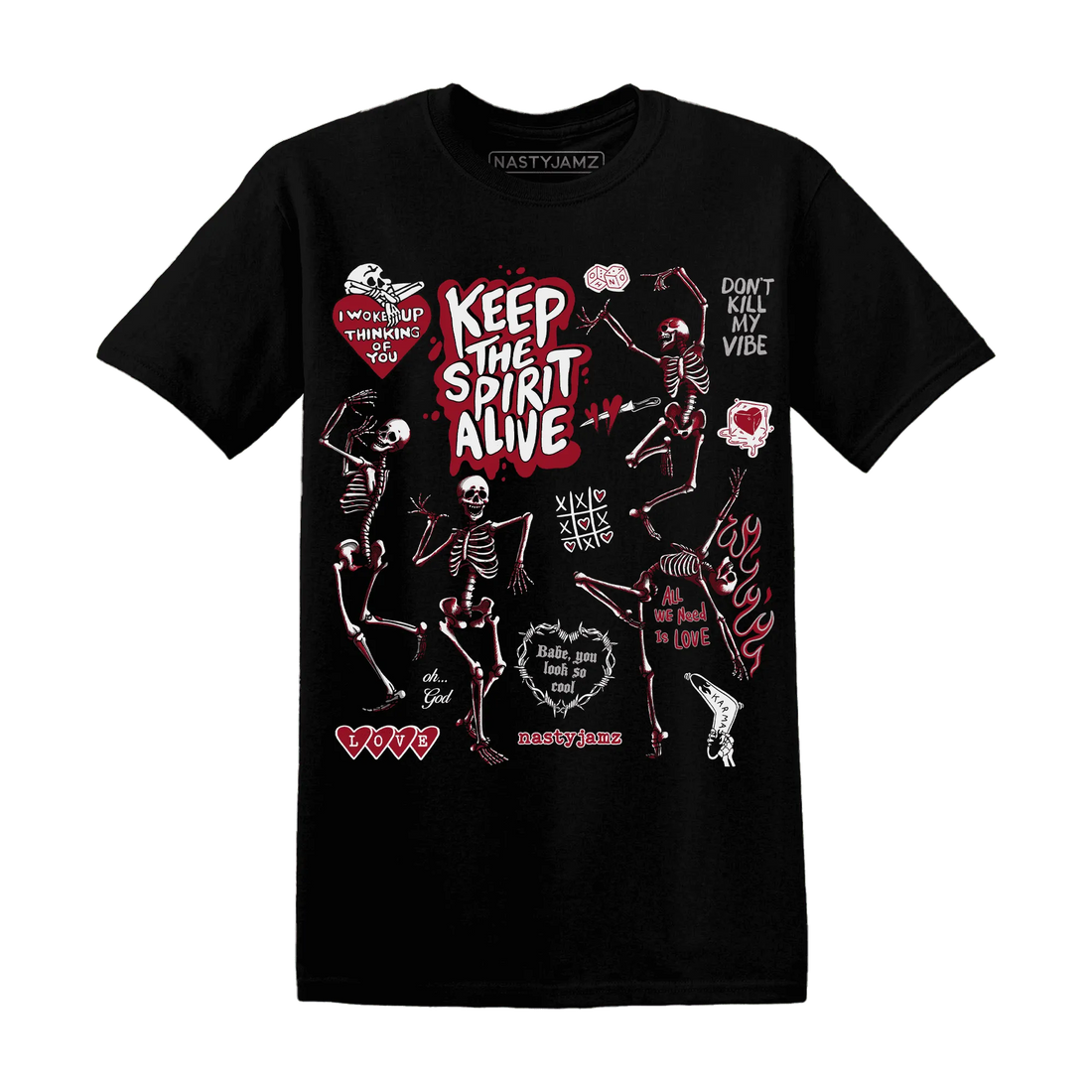 Retro-Red-Taxi-12s-NastyJamz-T-Shirt-Match-Keep-The-Spirit-Alive