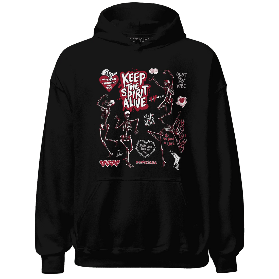 Retro-Red-Taxi-12s-NastyJamz-Hoodie-Match-Keep-The-Spirit-Alive